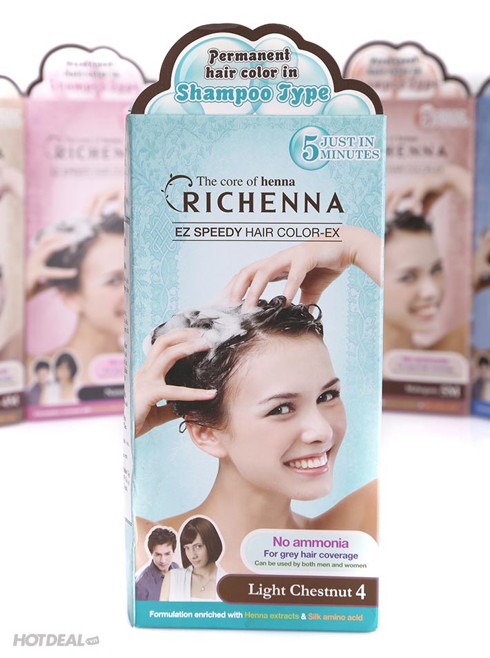 Thuốc Nhuộm Tóc Phủ Bạc Dạng Gội - Richenna EZ Speedy Hair Color