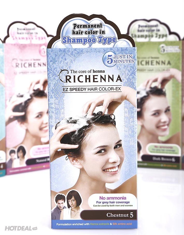 Thuốc Nhuộm Tóc Phủ Bạc Dạng Gội - Richenna EZ Speedy Hair Color