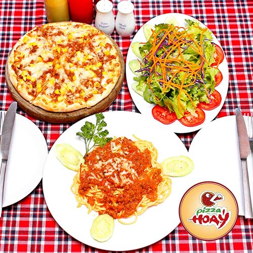 Combo Pizza, Mỳ Ý Kèm Salat Cho 2 Người Tại Pizza Hoa Ý