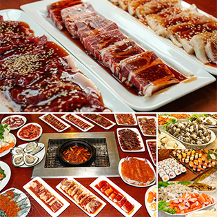 Buffet Tối Gọi Món BBQ Hải Sản, Sushi, Bò Mỹ 48 Món-Nhà Hàng BBQ House