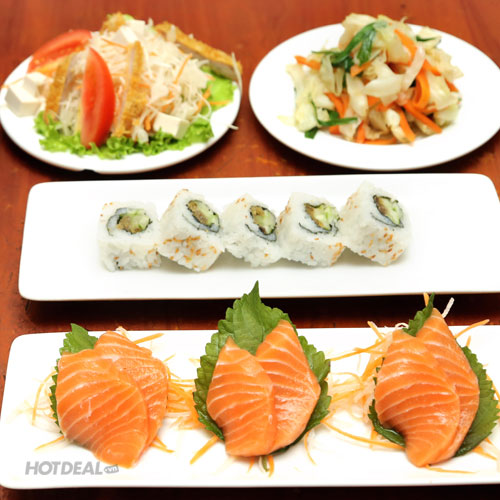 1 Trong 3 Set Ăn Cá Hồi Cực Rẻ Tại Nhà Hàng Sushi Sashimi Hana