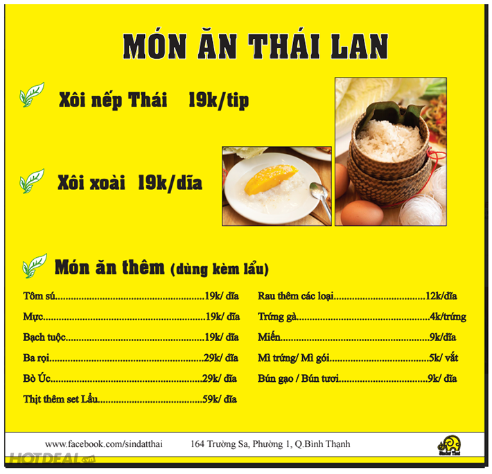 Lẩu Nướng Thái Lan Đặc Biệt Giảm Giá Sốc 50% Cho 2 Người Tại Sindat Thái